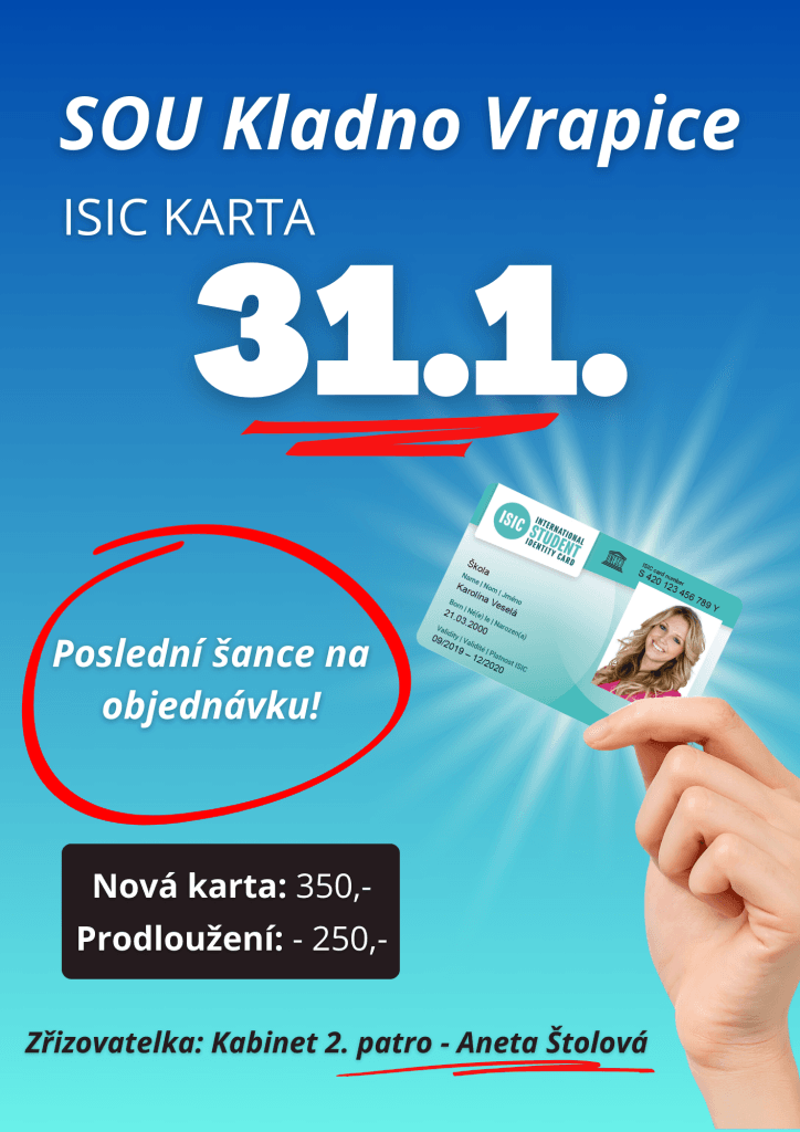 ISIC | Střední odborné učiliště a Praktická škola Kladno | Vrapice ISIC | Střední odborné učiliště a Praktická škola Kladno | Vrapice